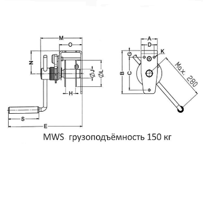 Компактная настенная лебедка Pfaff МWS 150
